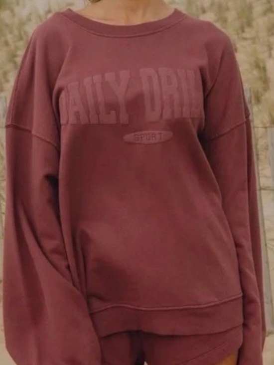 Daily Drills Sweaters - Daily Drills Women's Oversized monochrome wine crewneck XS/S sold out